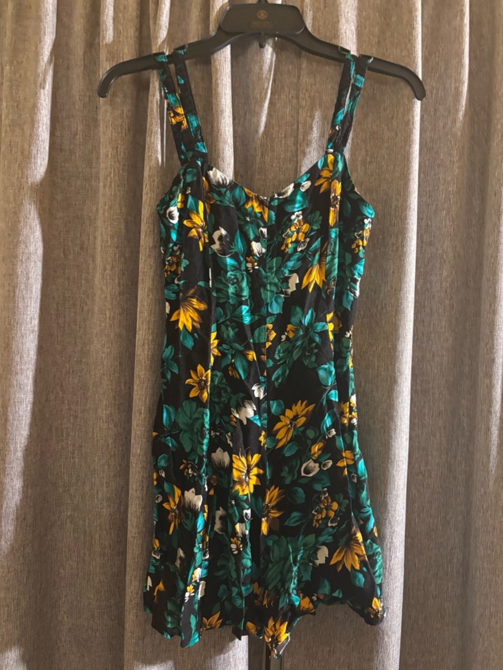 All That Jazz Black Dress with Teal & Yellow Floral Print